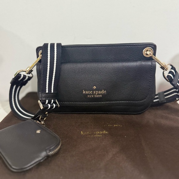 Like new Kate Spade Black Crossbody Bag with Gold Accents - Picture 1 of 11